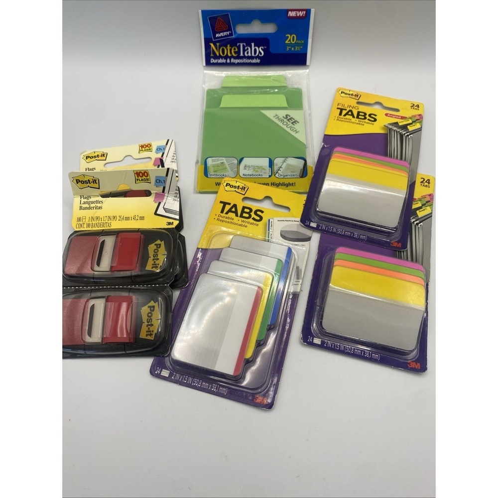 Lot Of Post-it Avery Filing Tabs Red Flags Durable Repositionable‎ Writable